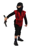 Polyester Ninja Outfit, Party-Style Ninja Uniform with Crew Neck, Non-Stretch Solid Color Fabric, All-Season Wear, Regular Fit, Woven - Suitable for Ages 3+ (BF0029)