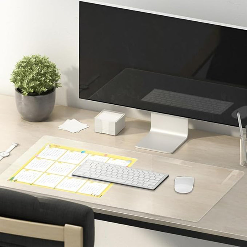 1pc Multi-Size Clear Table Protector Plastic Tablecloth Wipeable Water Resistant Vinyl Tablecloth PVC Screen Protector for Rectangle Dining Tables Mat Desk Pad Wooden Furniture Protector