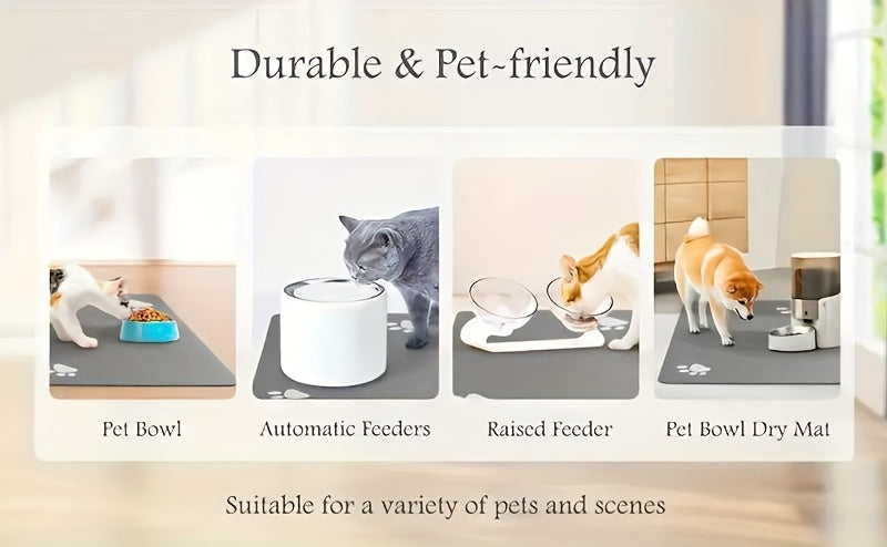 100% Absorbent Pet Feeding Mat, Dog Food and Cat Food Mat with Overflow Protection for Floors, Dog Meal Mat Water Bowl, Pet Accessories