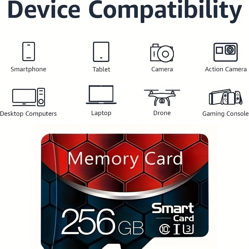 128GB & 256GB Micro SD Card - Class 10 TF Card with Adapter, High-Speed Data Transfer, U3 SDXC for HD Cameras, Smartphones, PCs, Headphones, PSP - Full HD Video & Photo Capture