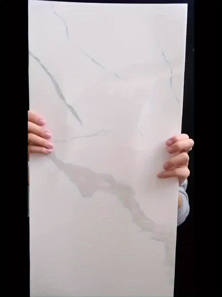 Paquete de 16 pegatinas de vinilo para pared con diseño de mármol contemporáneo, autoadhesivas y brillantes, resistentes al agua y al aceite, ideales para decorar salas de estar, dormitorios, cocinas, baños y salones.