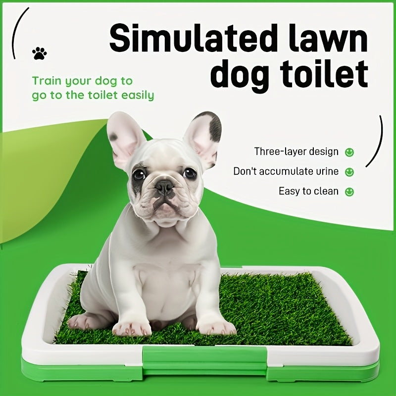 Leak-Proof Silicone & PP Dog Potty Trainer - Easy Clean-Up, Three-Layer Design Pet Toilet for Indoor Use, Ideal for House Training Puppies, Housebreaking Aid|Petfriendly Design|Silicone Dog Toy