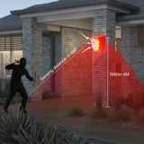 Alarma de seguridad solar para exteriores de 129 dB con sonido de perro ladrando y disparos, luz estroboscópica de advertencia para casa y jardín.