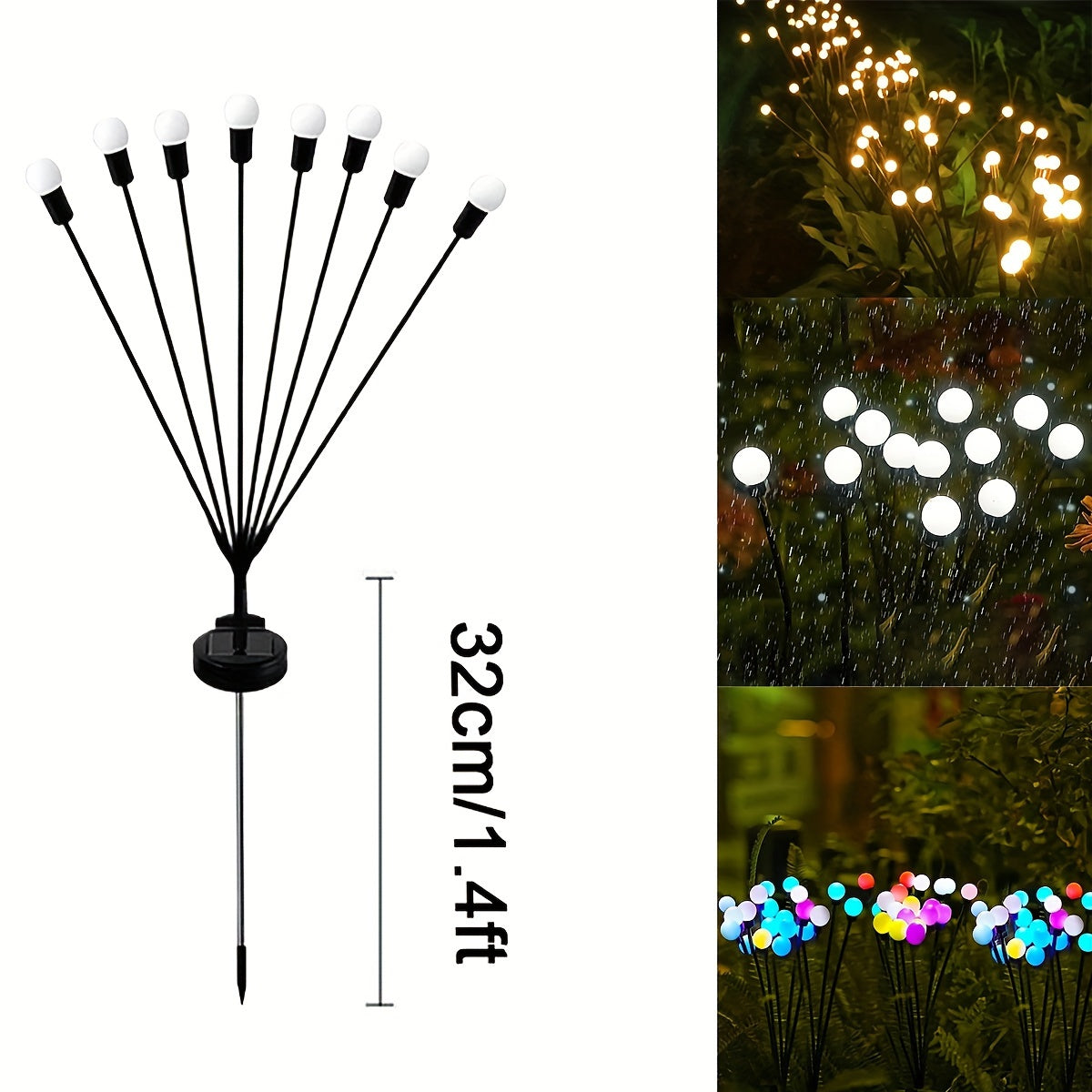 12LED Solar Firefly Light Outdoor Solar Lighting LED Waterproof for Garden Decoration Landscape Lawn Lamp Decorative 4/8Led