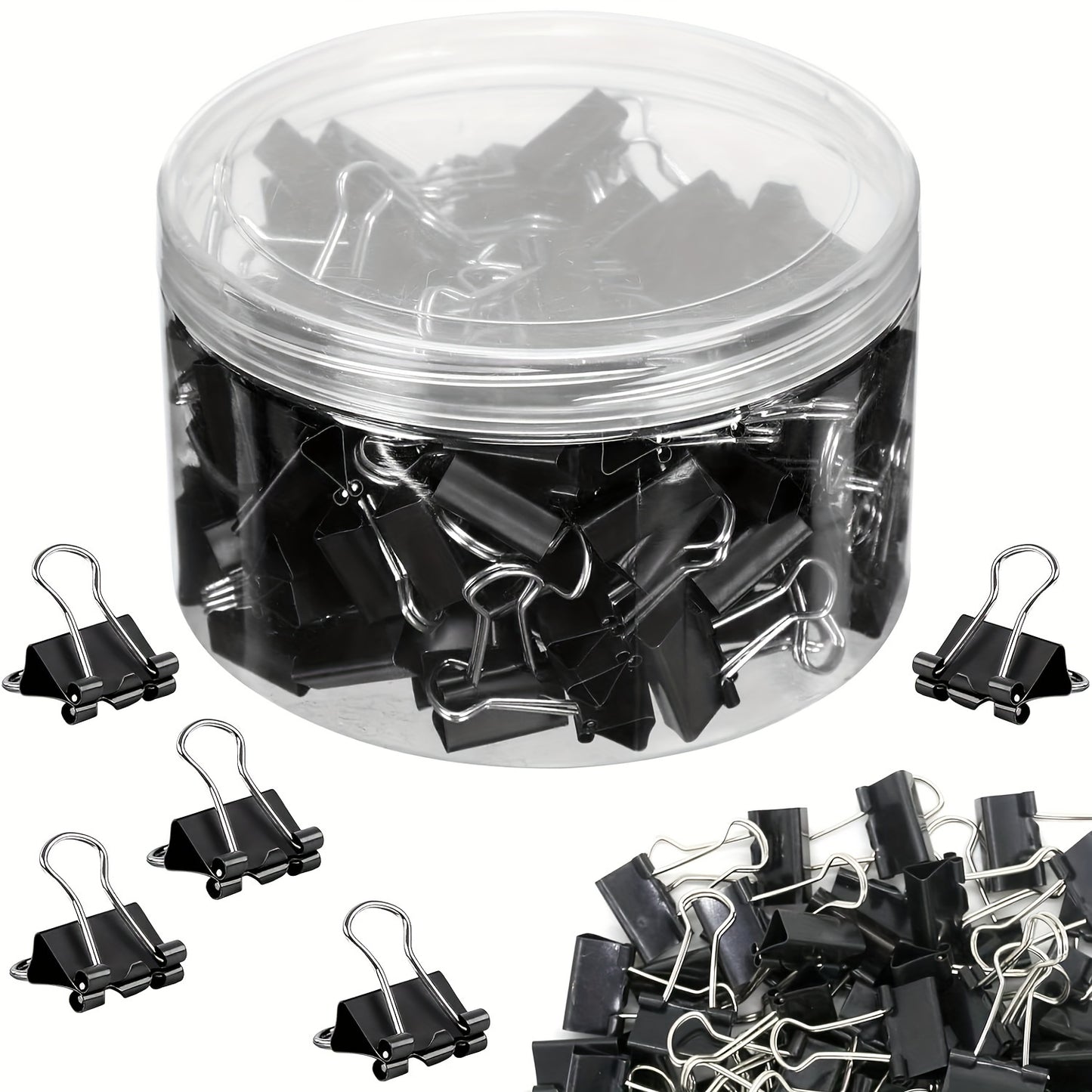 [Top-Rated] 60pcs Medium Binder Clips 5/8 Inch - Durable Metal Paper Clamps for Teachers, Students, Classroom & Office Supplies