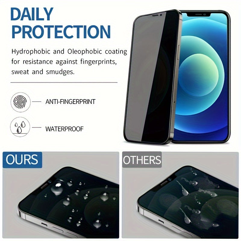 3 protectores de pantalla de privacidad para iPhone 11, 12, 13, 14 y 15 Pro Max, vidrio templado antiespía para iPhone 15 y 14 Plus