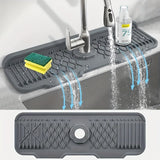 5° Slope Extended Size Silicone Kitchen Sink Drain Mat - Self-Draining Fast, Easy to Clean, and Foldable Edge