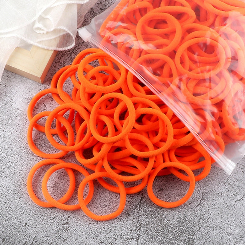 Juego de 50 bandas elásticas para el pelo para mujer, de 4 cm, de colores lisos y sencillos, accesorios para el cabello, coleteros.