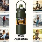Stainless Steel Sports Water Bottle with Multi-Functional Lid, Twin-Drinking Methods with Straw & Direct Drink, Portable & Insulated Flask, 1000ml/1500ml, BPA-Free for Outdoor, Camping, Hiking, Travel & Driving, Ideal Gift fo