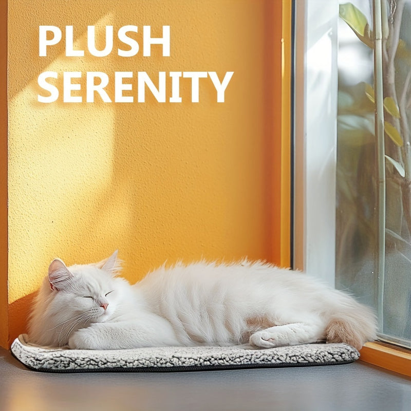 1pc Cozy Polyester Cat Bed with Non-Slip Bottom, Detachable Warm Pet Mat, Indoor & Outdoor Comfortable Cat Pad with Polyester Fiber Filling