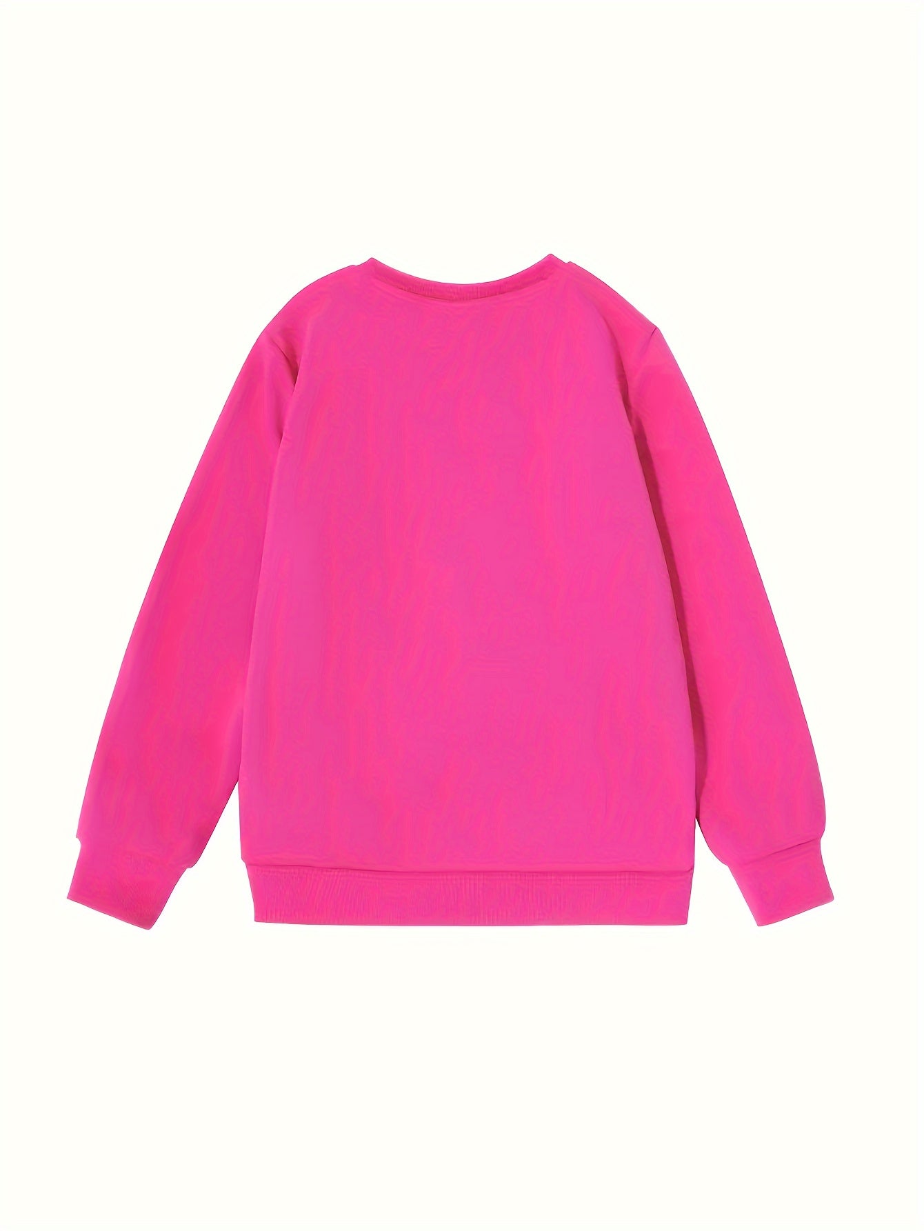 Girls' Vintage Cherry & Letter Print Casual Sweatshirt - Cozy Polyester, Round Neck, Long Sleeve for Fall/Winter