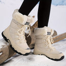 Women's Waterproof Insulated Snow Boots with Faux Fur Lining, Thick Rubber Sole, and Adjustable Laces for Winter Outdoor