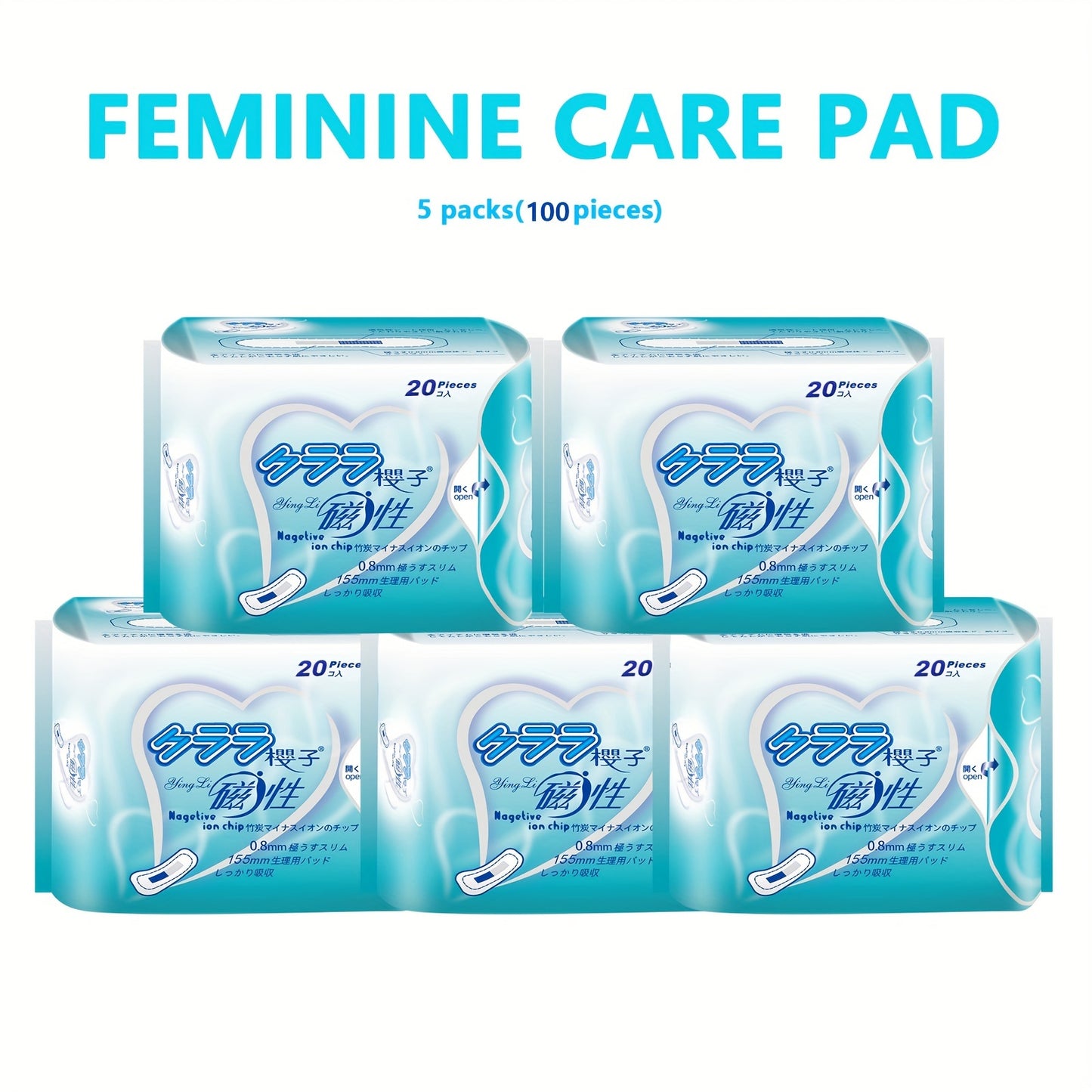 Compresas de iones negativos de carbón de bambú (20/40/50/100 unidades), compresas ultrafinas Wing, cómodas, suaves y sin fragancia. Compresas menstruales Wing, empaquetadas individualmente, cuidado personal femenino Hy