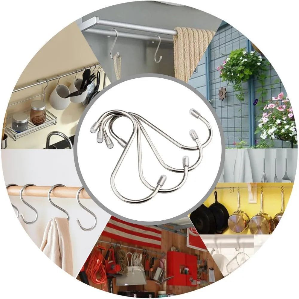 Stainless Steel Metal Hanging Hooks,Tower Coat Rack,Metal Hangers,Kitchen,Work,Shop,Bathroom,Garden,Home Storage Holder 