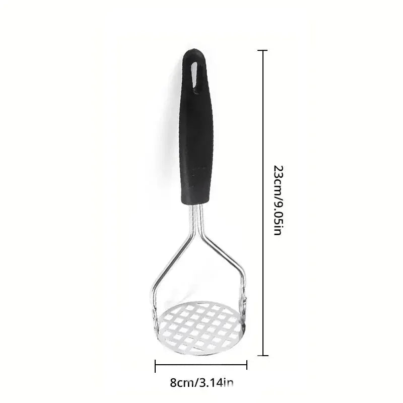 Prensador de patatas manual de acero inoxidable, machacador de ajo, creativo, de calabaza y boniato, utensilio de cocina (1 unidad) 