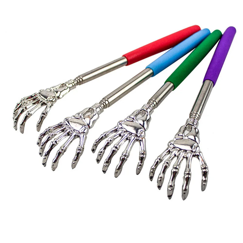 Stainless Steel Back Scratcher, Telescopic Massager, Extendable Itch, Old Man, Happy Health Products, Hackle Handicrafts 