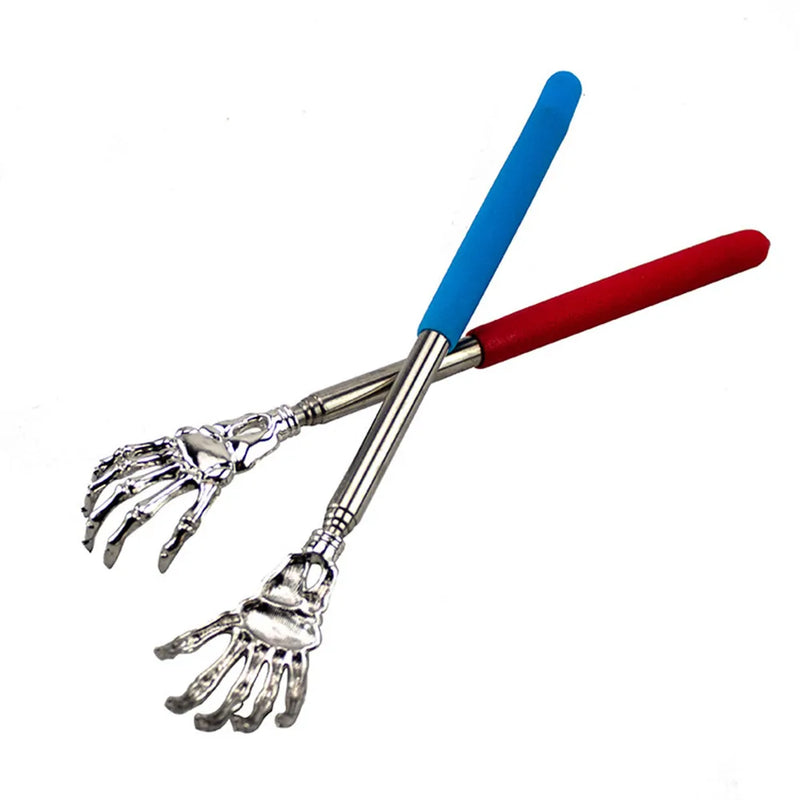 Stainless Steel Back Scratcher, Telescopic Massager, Extendable Itch, Old Man, Happy Health Products, Hackle Handicrafts 