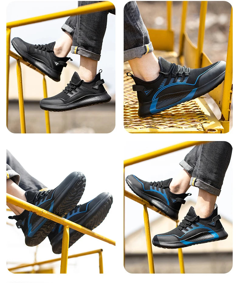 2024 Lightweight  Safety Shoes Men For Work Breathable Sports Safety Toe Shoes Work Boots Anti-Smashing Women