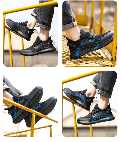 2024 Lightweight  Safety Shoes Men For Work Breathable Sports Safety Toe Shoes Work Boots Anti-Smashing Women