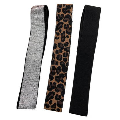 3 peças peruca elástica prateado leopardo preto laço faixa de derretimento para colocar bordas para baixo meling peruca de renda banda ajustável