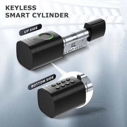 RAYKUBE V1 Adjustable TT Lock/ Tuya Bluetooth Smart Fingerprint Digital Cylinder Lock with APP/Password/RFID Card/Key  unlock