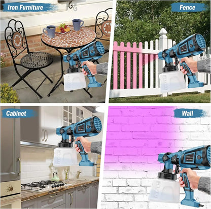 1400ML Electric Spray Gun 850W High Power HVLP Paint Sprayer Auto Furniture Steel Coating Airbrush for Home DIY With 4 Nozzles