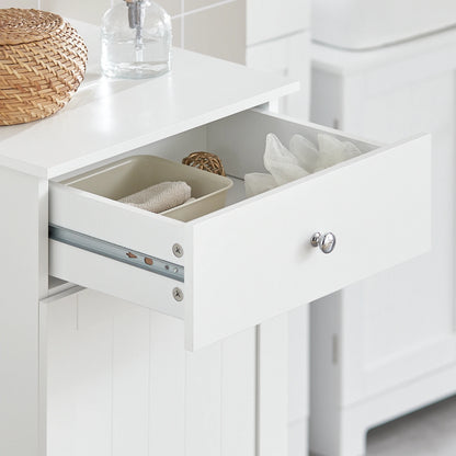 SoBuy BZR21 laundry wardrobe with fold-out laundry bag laundry chest laundry collector with drawers laundry basket bathroom wardrobe