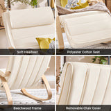 SoBuy FST16 New swing chair 5-compartment adjustable foot part swing armchair relax armchair load 150kg Birch Wood
