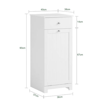 SoBuy BZR21 laundry wardrobe with fold-out laundry bag laundry chest laundry collector with drawers laundry basket bathroom wardrobe