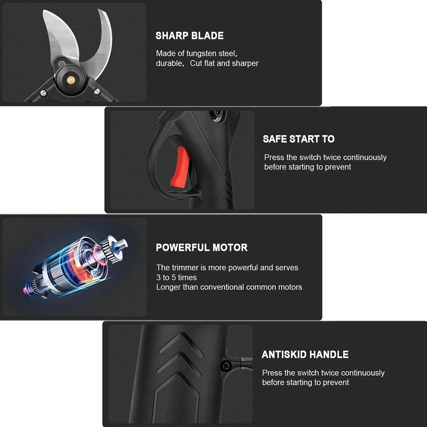 1200W 25mm Brushless Cordless Electric Pruner Pruning Shears Fruit Tree Bonsai Pruning Branches Cutter Power Tool With 2pcs 21V