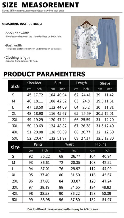 Nuevo conjunto de dos piezas para mujer, informal, cuello redondo, manga corta, estampado a rayas, top de verano para mujer, camiseta, pantalones holgados elegantes, trajes de otoño