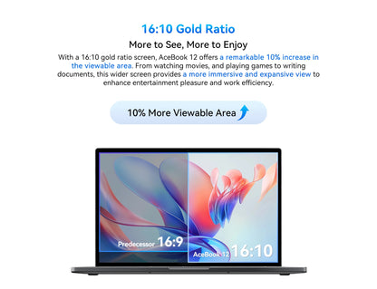 Blackview Laptop Acebook 12, Laptop 16 Inch, 16GB DDR4, 512GB SSD, Windows 11 Pro, Intel Core i5-1030NG7, 57Wh Battery,Notebook