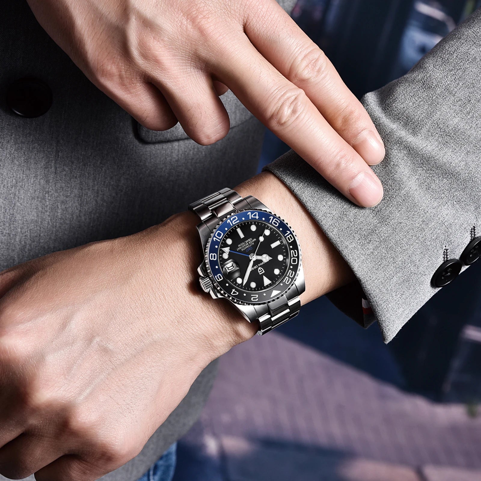 Relógio Masculino Mecânico de Luxo PAGANI DESIGN 2026 – Aço Inoxidável, Função GMT, Vidro de Safira – Marca de Alto Padrão