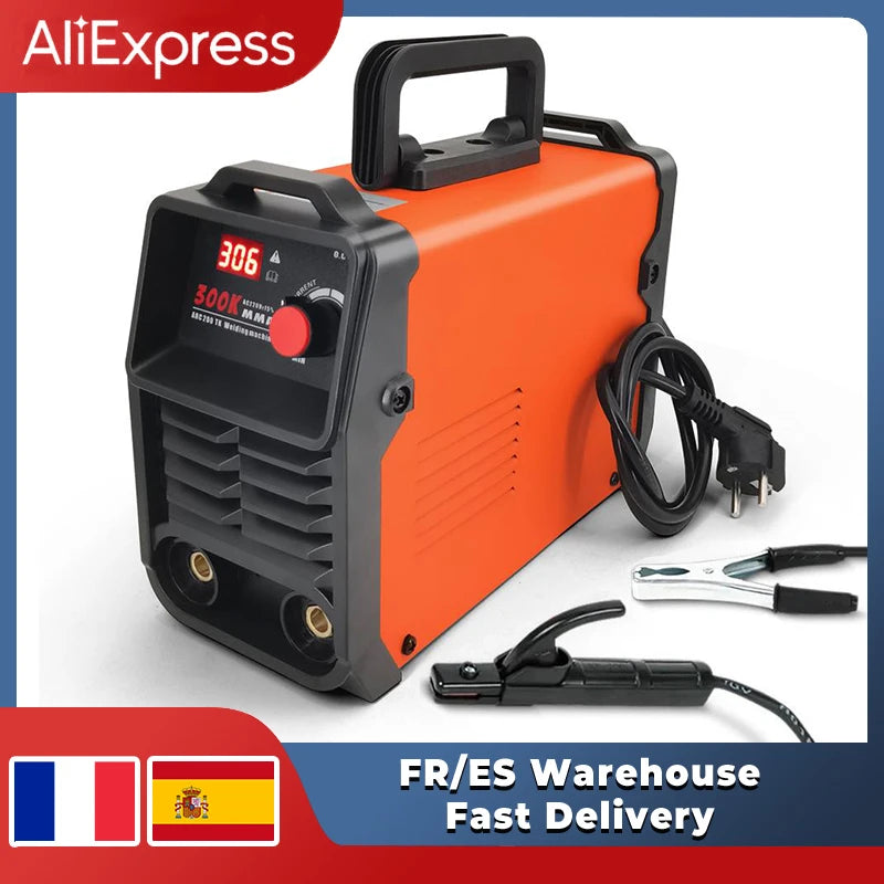 Portable Welding Machine 220V Digital Display LCD Hot Start Welding Machines 300A ARC Welder Machine with Electrode Holder Wire