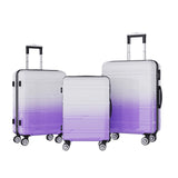 Rosahqnda 3-Piece Trolley Suitcase Set 4 Universal wheels Lock Case ABS Hard Sleeve Travel storage