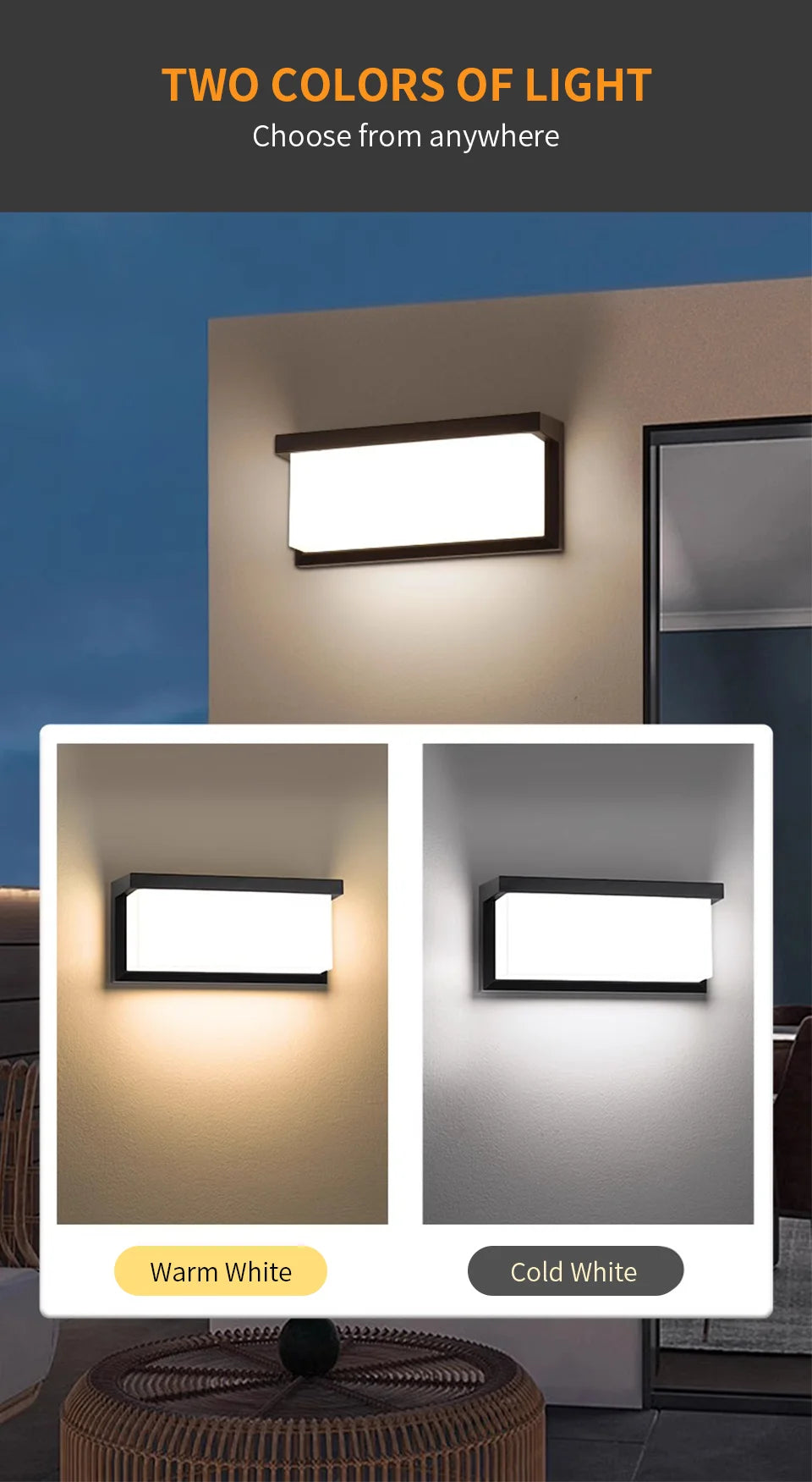 LED Outdoor Wall Light Waterproof IP66 Motion Sensor LED Outdoor Lighting Porch Lights Balcony Garden Lights Outdoor Wall Lamp