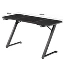GTPLAYER Gaming table, Gaming desk 120x60cm, PC table Gamer table with Carbon Fiber Surface/LED/socket, Black