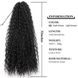 Extensões de rabo de cavalo cacheado longo 80cm aplique sintético com cordão e clip water wave
