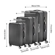 Anajqaqia Suitcase 3 Pieces Set,Hard Shell Trolleys Set,With TSA Lock,360° Universal Wheels,Lightweight ABS Luggage,Black