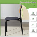 Set of 2 Rattan Dining Room Chairs, Upholstered Chair with Adjustable Metal Legs, Dressing Table Chair, Living Room Chair