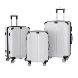 Rosahqnda 3-Piece Trolley Suitcase Set 4 Universal wheels Lock Case ABS Hard Sleeve Travel storage