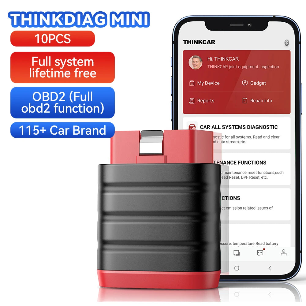 THINKCAR ThinkDiag Mini Automotive OBD2 Scanner Car Diagnostic Tools OBD Code Reader All System Diagnosis Lifetime Free Updater