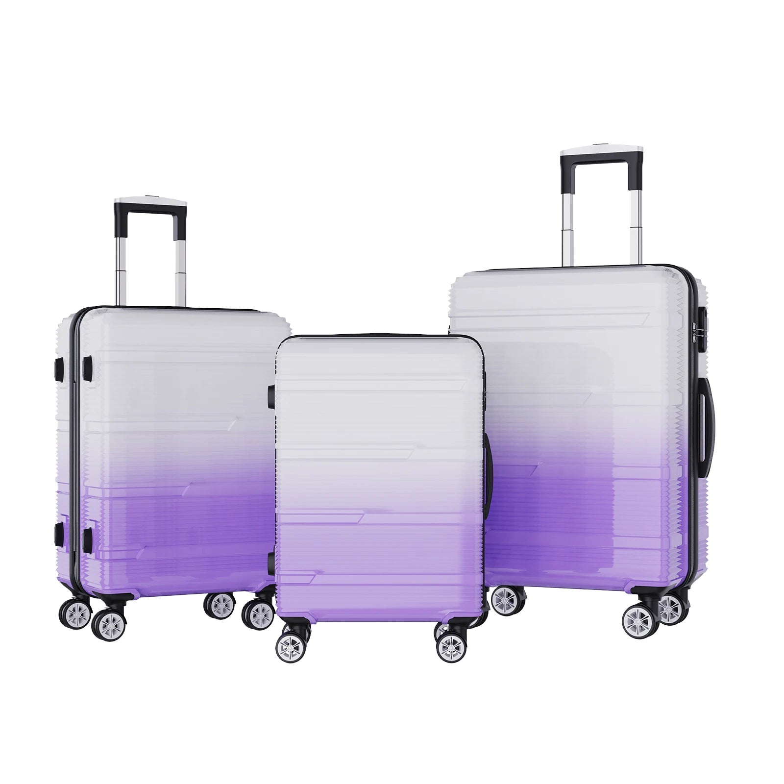 Anajqaqia 3 Pieces Suitcase Set, Hard-Shell Luggage Set Made of ABS, with  Combination Lock Hand and Telescopic Handle, Black