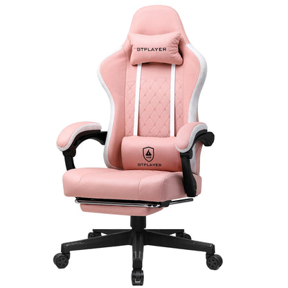 GTPLAYER Gaming Chair, Computer Office Chair with Pocket Spring Cushion, Linkage Armrests and Footrest, High Back Ergonomic Comp