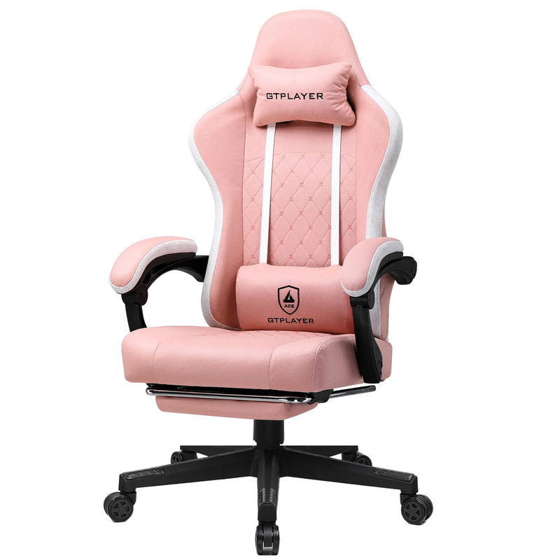 GTPLAYER Gaming Chair, Computer Office Chair with Pocket Spring Cushion, Linkage Armrests and Footrest, High Back Ergonomic Comp
