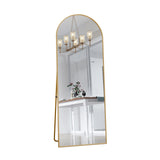 Anajqaqia 162×53cm Full Body Mirror, Curved Standing Mirror, Floor Mirror with Tempered Glass and Aluminum Alloy Frame