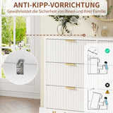 Rosahqnda White Drawer chest of drawers 4 or 6 Drawers Modern storage S wardrobe Tipping Protection wardrobe for living room
