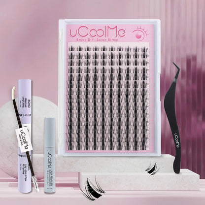 UcoolMe cílios Fairy Lashes Cluster C Curl 140 Pcs Clusters de Cílios Individuais Extensão de Cílios Postiços Natural Look Iniciante Frie