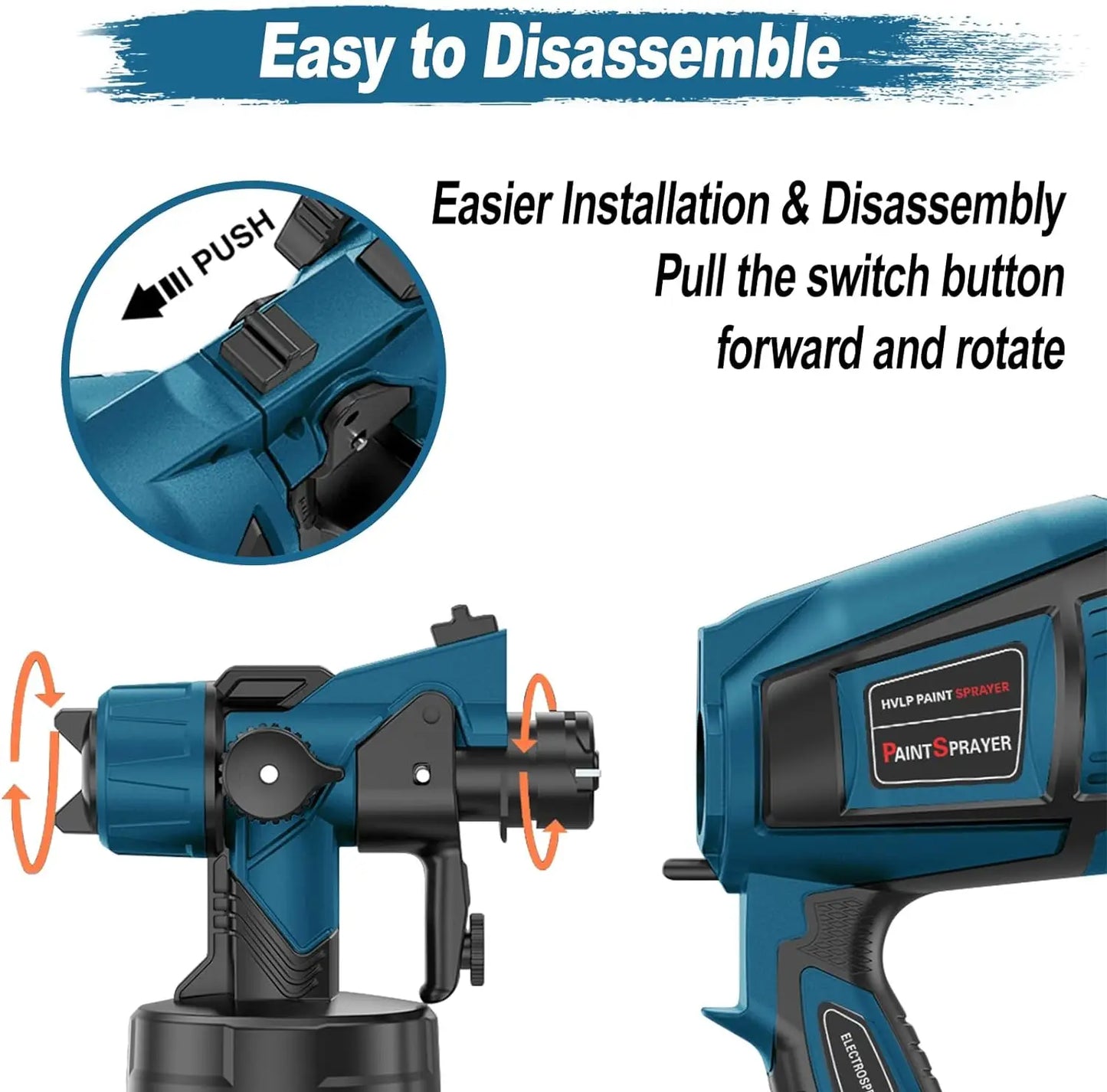 1400ML Electric Spray Gun 850W High Power HVLP Paint Sprayer Auto Furniture Steel Coating Airbrush for Home DIY With 4 Nozzles