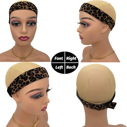 3 peças peruca elástica prateado leopardo preto laço faixa de derretimento para colocar bordas para baixo meling peruca de renda banda ajustável